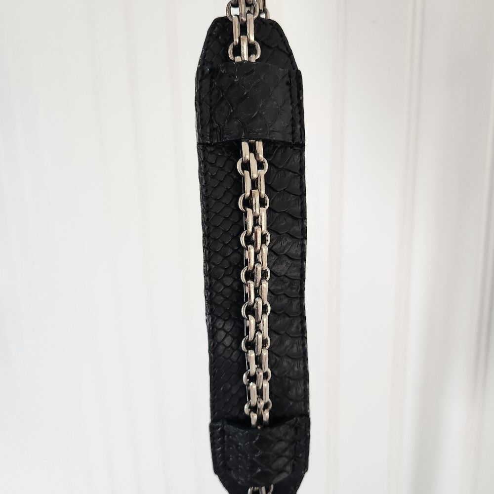 TALLULAH Mini Riley Black Snake Print Crossbody Purse - Picture 8 of 10